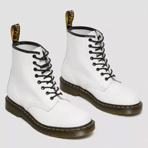 Dr. Martens White Lace Up Combat Boots